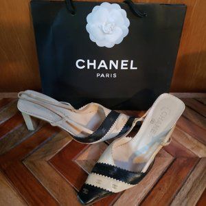 Chanel Leather Slingback Heels